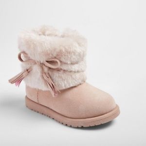 Girls Teagan Pink Faux Fur Fashion Winter Boots